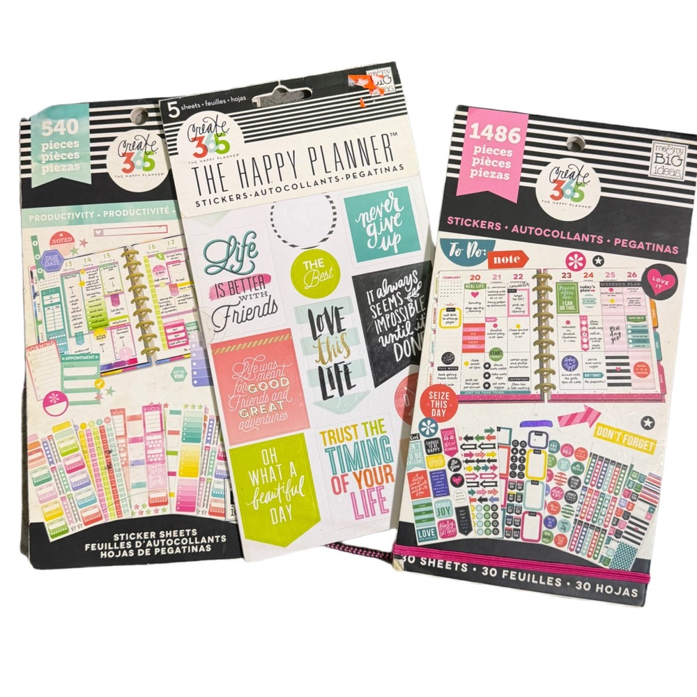 Create 365-The Happy Planner Sticker Book Bundle Productivity Planner Stickers